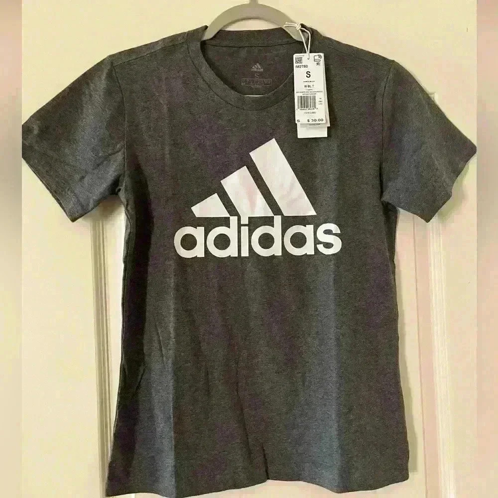 NWT Adidas Gray T-shirt with Logo Men’s Size S - Picture 1 of 6